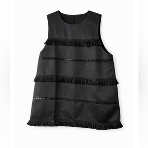 Endless Rose sleeveless top - High Quality Black Top - Vegan leather + fringes